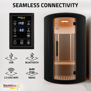 SaunaSpa SC-SS0025-0SBK 1-2 Person Round Infrared Sauna in Black Canadian Hemlock