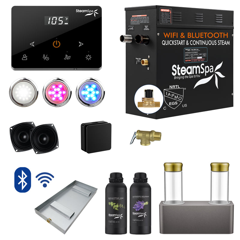 SteamSpa Black Series Generator Square Wireless Aroma Pump - Matte Black