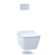 TOTO CWT449249CMFG#WH SP Wall-Hung Square-Shape Toilet and DuoFit In-Wall 1.28 and 0.9 GPF Dual-Flush Tank System with Copper Supply