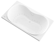 Atlantis Whirlpool 3672WAR Whisper 36 x 72 Rectangular Air Jetted Bathtub with Reversible Drain