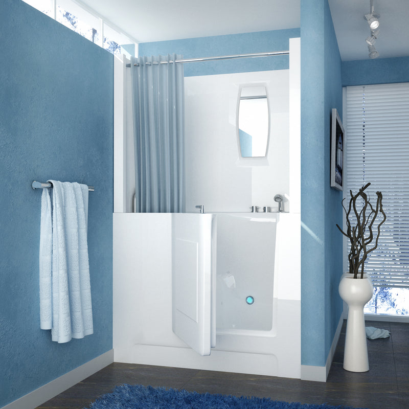Meditub A2747RWA Walk-In 27 x 47 Right Drain White Air Jetted Walk-In Bathtub