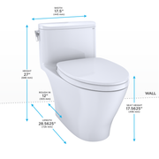 TOTO MS642124CEFG#12 Nexus One-Piece Elongated 1.28 GPF Universal Height Toilet with CEFIONTECT and SS124 SoftClose Seat, WASHLET+ Ready, Sedona Beige - view 2
