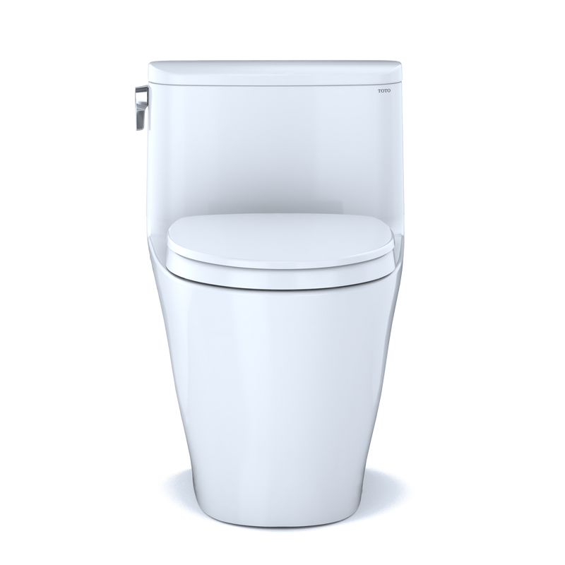 TOTO MS642124CEFG#01 Nexus One-Piece Elongated 1.28 GPF Universal Height Toilet with CEFIONTECT and SS124 SoftClose Seat, WASHLET+ Ready, Cotton White - view 8