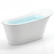 Anzzi FT-AZ095 Prima Series 67 in. x 31 in. Flat Bottom Acrylic Freestanding Soaking Bathtub with Center Drain in Glossy White