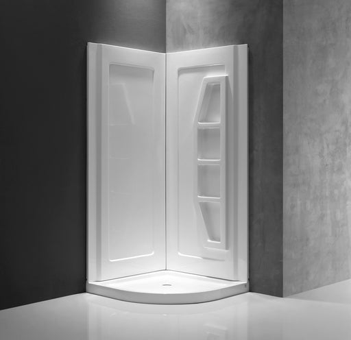 Anzzi SW-AZ006WH Gradient 36 in. x 36 in. x 74 in. 2-Piece DIY Friendly Corner Shower Surround in White - view 2