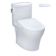 TOTO MW4364736CEMFGNA#01 WASHLET+ Aquia IV Cube Two-Piece Elongated Dual Flush 1.28 and 0.9 GPF Toilet with Auto Flush S7A Contemporary Bidet Seat, Cotton White