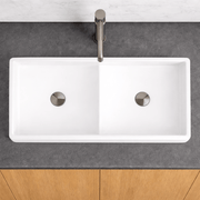 Gurney Vitreous China Double-Bowl Vessel Sink