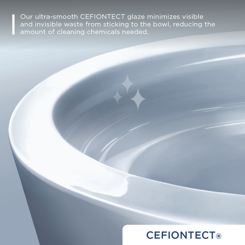 TOTO CST686CUFGAT40#01 Aurora 1G One-Piece Elongated 1.0 GPF WASHLET+ and Auto Flush Ready Universal Height Toilet with CEFIONTECT, Cotton White - view 3