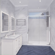 Anzzi SD-AZ052-01CH Halberd Series 47 to 48 in. x 72 in. Sliding Framed Shower Door in Polished Chrome with Tsunami - view 2