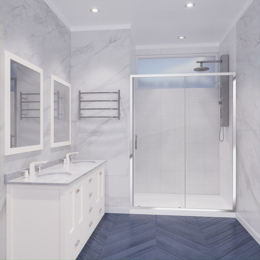 Anzzi SD-AZ052-01CH Halberd Series 47 to 48 in. x 72 in. Sliding Framed Shower Door in Polished Chrome with Tsunami - view 2