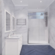 Anzzi SD-AZ052-01CH Halberd Series 47 to 48 in. x 72 in. Sliding Framed Shower Door in Polished Chrome with Tsunami - view 4