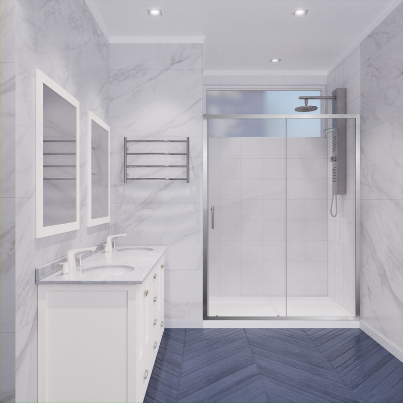 Anzzi SD-AZ052-01CH Halberd Series 47 to 48 in. x 72 in. Sliding Framed Shower Door in Polished Chrome with Tsunami - view 4