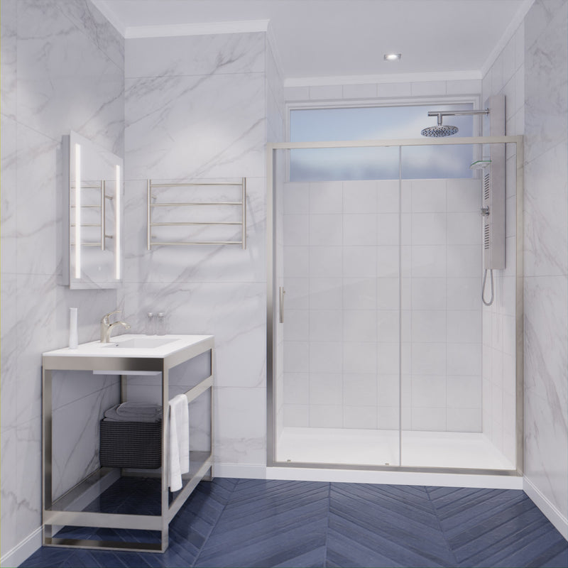 Anzzi SD-AZ052-01CH Halberd Series 47 to 48 in. x 72 in. Sliding Framed Shower Door in Polished Chrome with Tsunami - view 6