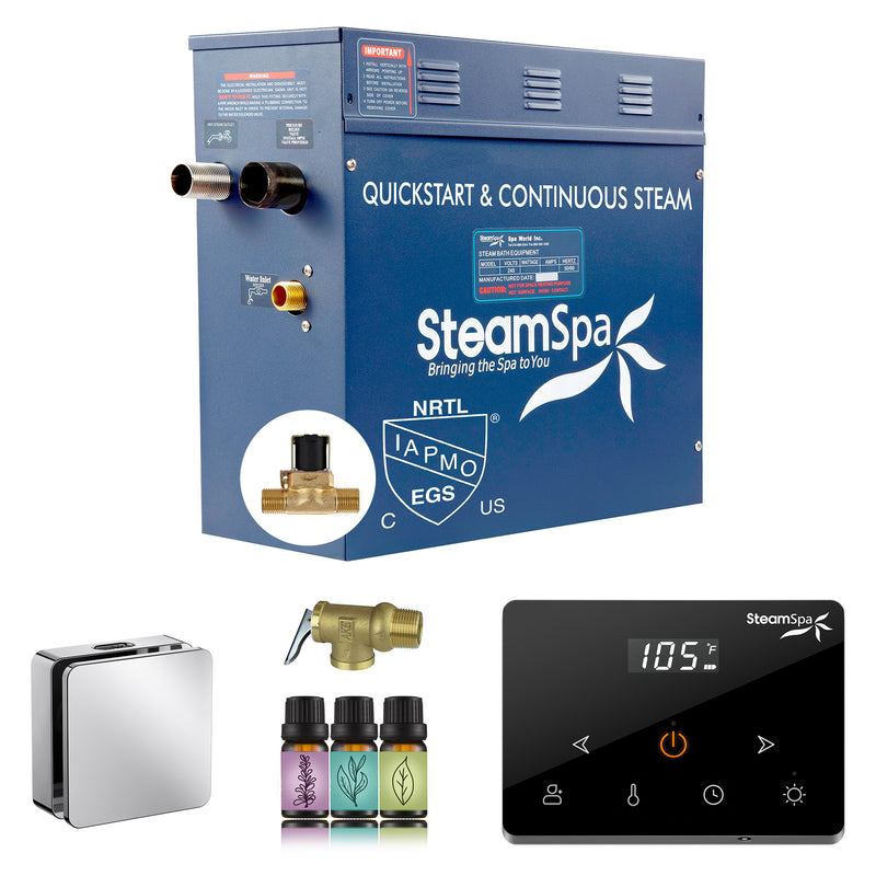 SteamSpa Oasis Series Generator Square Wireless Auto Drain - Chrome