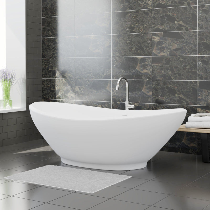 Magnus 136326 Hartland Solid Surface Stone Resin Freestanding Bathtub