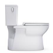 TOTO MS472124CEFG#01 Glaston Two-Piece Elongated 1.28 GPF WASHLET+ and Auto Flush Ready Universal Height Toilet with CEFIONTECT and SS124 SoftClose Seat, Cotton White - view 7