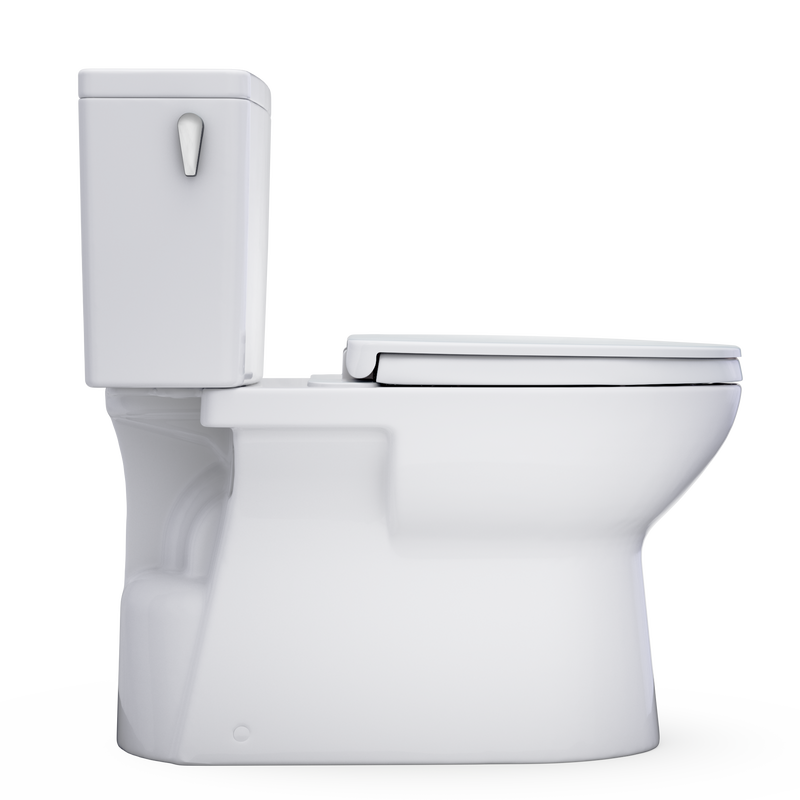 TOTO MS472124CEFG#01 Glaston Two-Piece Elongated 1.28 GPF WASHLET+ and Auto Flush Ready Universal Height Toilet with CEFIONTECT and SS124 SoftClose Seat, Cotton White - view 7