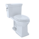 TOTO MS814224CEFG#01 Promenade II One-Piece Elongated 1.28 GPF Universal Height Toilet with CEFIONTECT, Cotton White