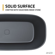 Anzzi FT-AZ6732 67 in. x 32 in. Rectangle Stone Resin Freestanding Soaking Bathtub