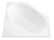 Atlantis Whirlpool 6060VAL Mali Series 83 in. x 62 in. Corner Air Bathtub with Center drain and Aromatherapy Bubbles in Glossy Smooth White