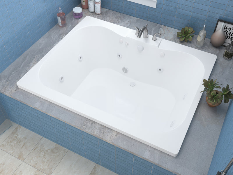 Atlantis Whirlpool 4860NWR Rhode Series 60 in. x 47 in. Rectangular Whirlpool Bathtub with Center drain and V-Style Back Jets in Glossy White lifestyle