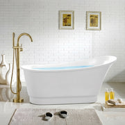 Anzzi FT-AZ095 Prima Series 67 in. x 31 in. Flat Bottom Acrylic Freestanding Soaking Bathtub with Center Drain in Glossy White - view 2