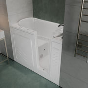 Meditub 3053RWD Collection 30 x 52 Right Side Drain Combination Jetted Bathtub in White with Powered Fast Drain
