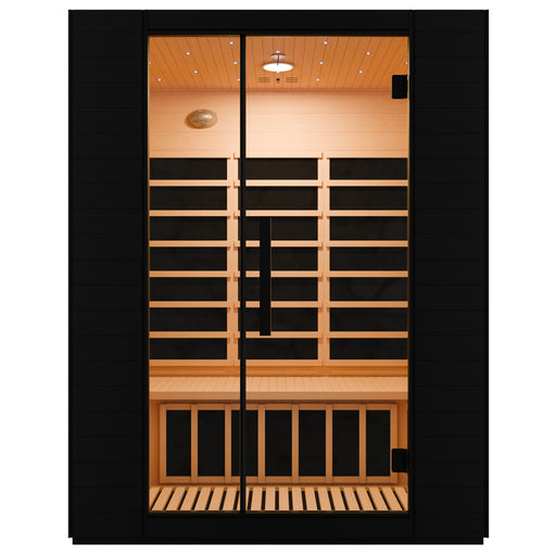 SaunaSpa SC-SS0029-0S 3-Person Indoor Infrared Sauna in Black Canadian Hemlock