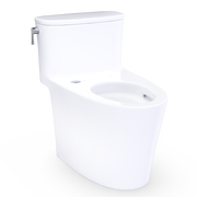TOTO CST686CUFGAT40#01 Aurora 1G One-Piece Elongated 1.0 GPF WASHLET+ and Auto Flush Ready Universal Height Toilet with CEFIONTECT, Cotton White