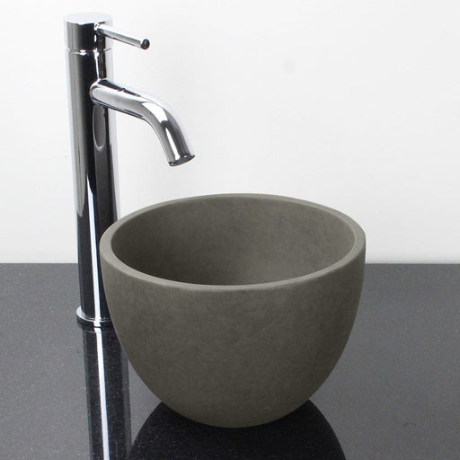 Humboldt Round Cast Concrete Vessel Sink - Dark Grey