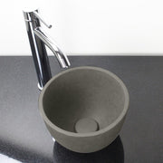 Humboldt Round Cast Concrete Vessel Sink - Dark Grey