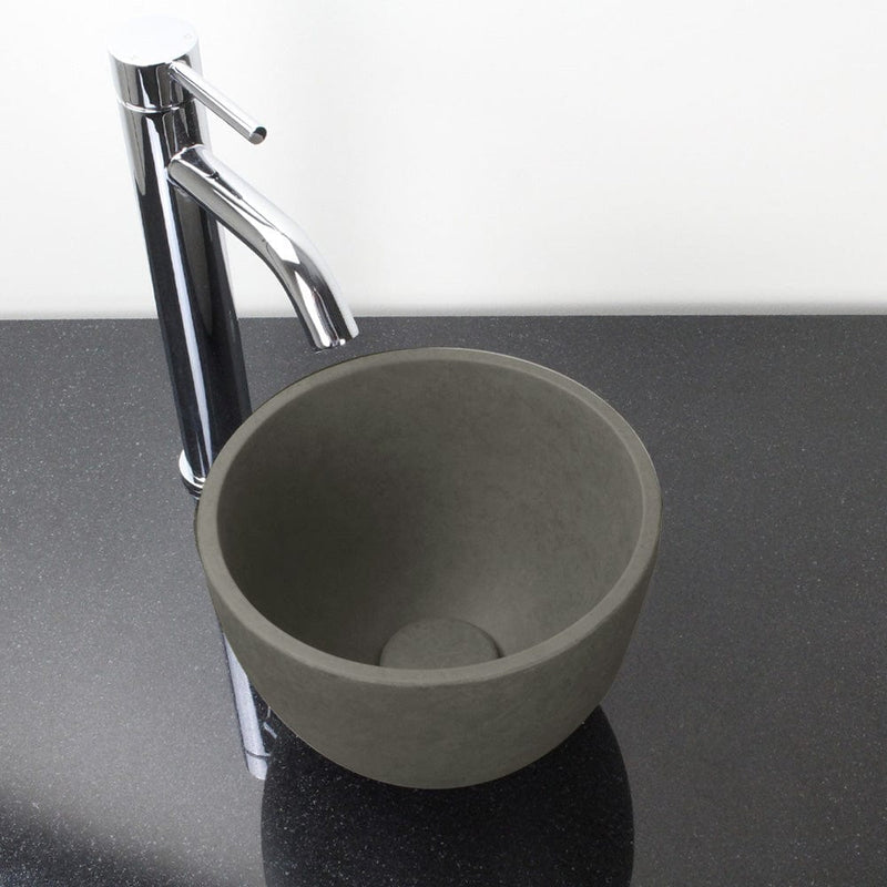 Humboldt Round Cast Concrete Vessel Sink - Dark Grey