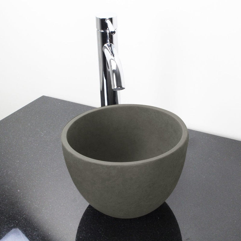 Humboldt Round Cast Concrete Vessel Sink - Dark Grey