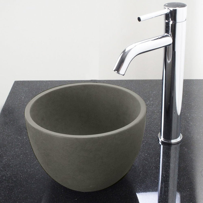Humboldt Round Cast Concrete Vessel Sink - Dark Grey