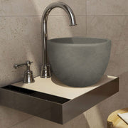 Humboldt Round Cast Concrete Vessel Sink - Dark Grey with Textured Finish