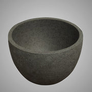 Humboldt Round Cast Concrete Vessel Sink - Dark Grey with Textured Finish