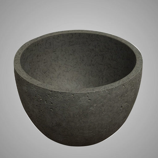 Humboldt Round Cast Concrete Vessel Sink - Dark Grey with Textured Finish