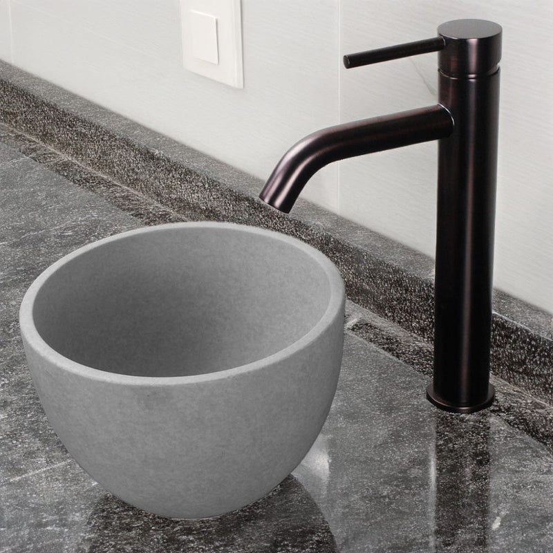 Humboldt Round Cast Concrete Vessel Sink - Light Grey
