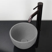 Humboldt Round Cast Concrete Vessel Sink - Light Grey