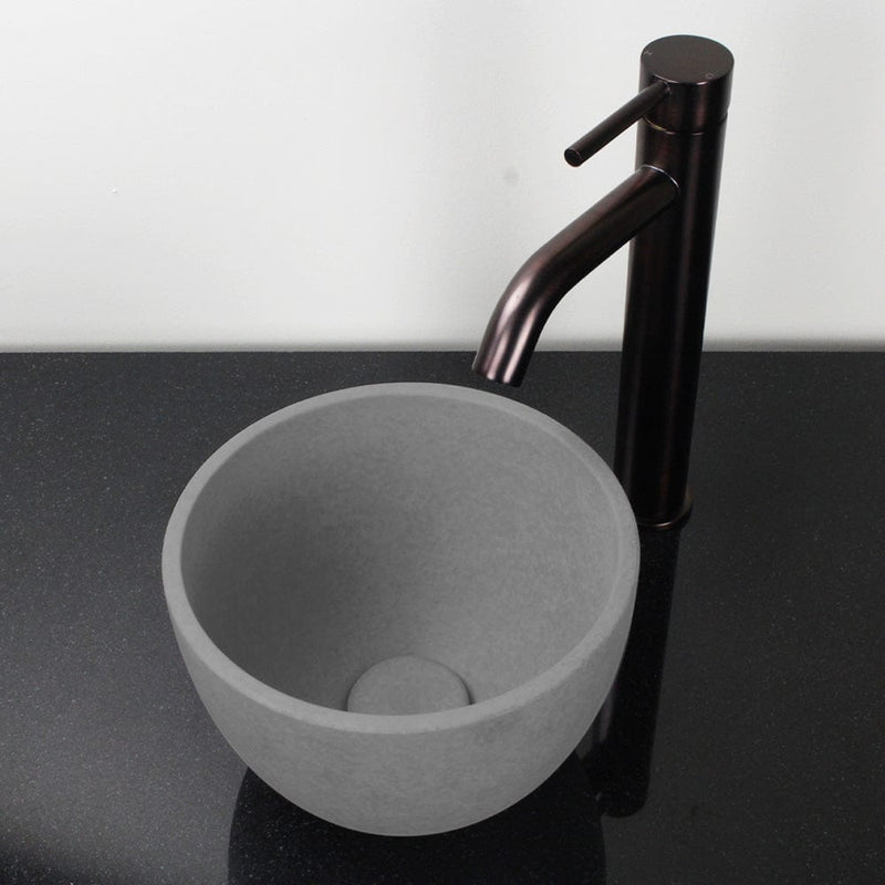 Humboldt Round Cast Concrete Vessel Sink - Light Grey