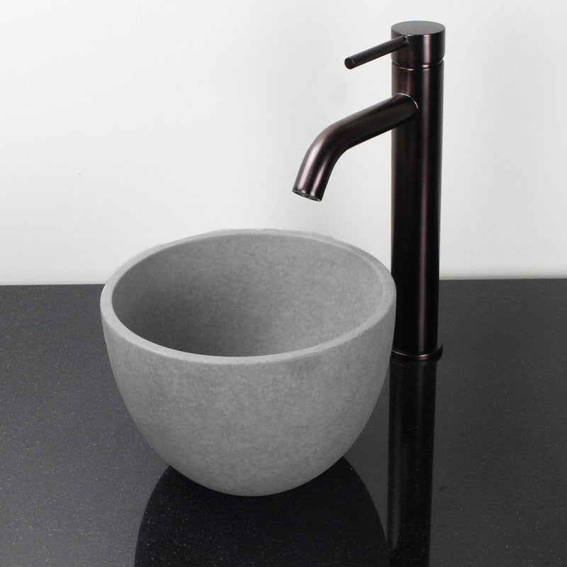 Humboldt Round Cast Concrete Vessel Sink - Light Grey