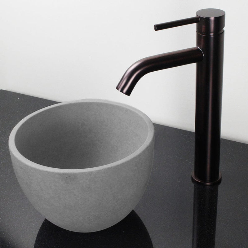 Humboldt Round Cast Concrete Vessel Sink - Light Grey