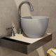 Humboldt Round Cast Concrete Vessel Sink - Light Grey with Textured Finish