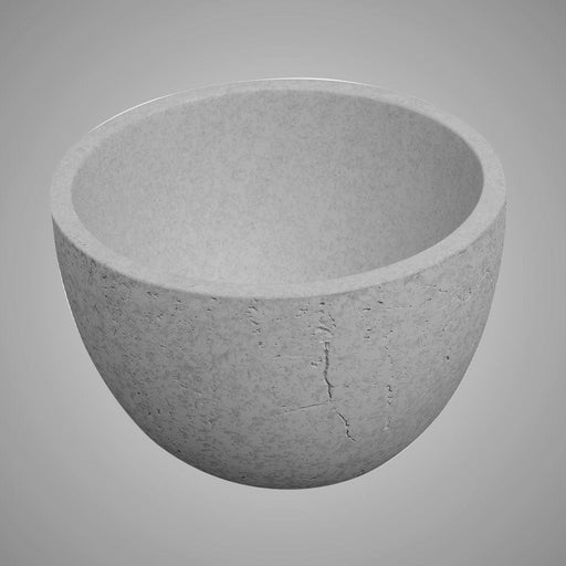 Humboldt Round Cast Concrete Vessel Sink - Light Grey with Textured Finish