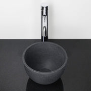 Humboldt Round Cast Concrete Vessel Sink - Speckled Dark Grey Sandstone