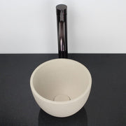Humboldt Round Cast Concrete Vessel Sink - White Sandstone