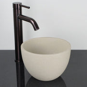 Humboldt Round Cast Concrete Vessel Sink - White Sandstone