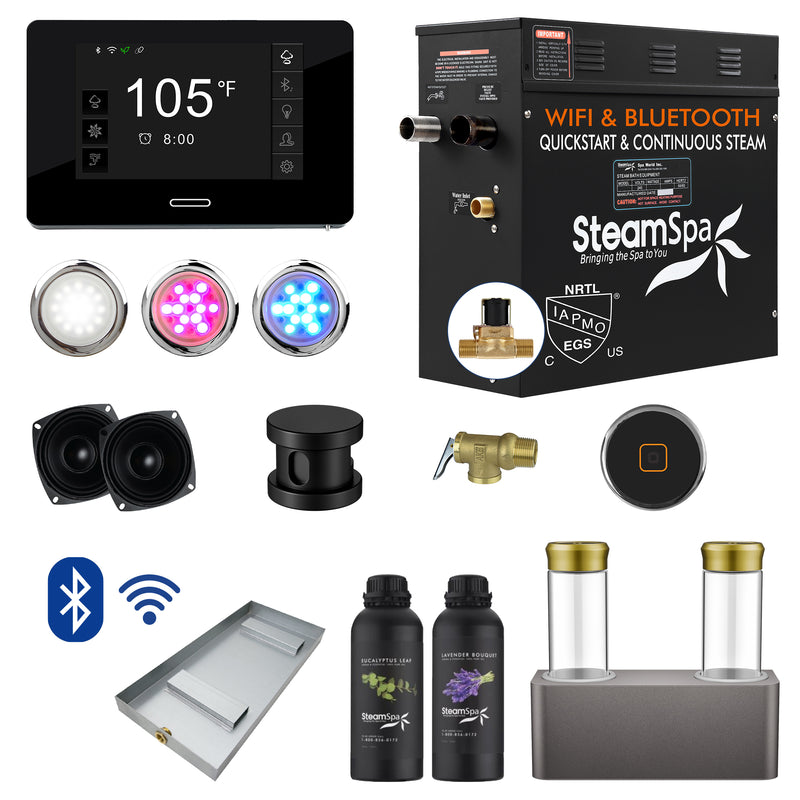 SteamSpa Black Series Generator Round Aroma Pump - Matte Black