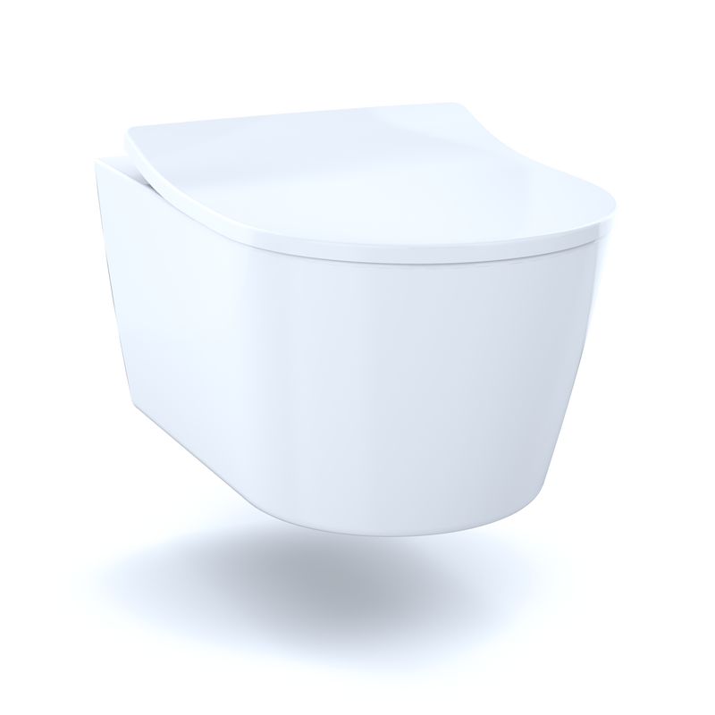 TOTO CT447CFG#01 RP Wall-Hung Contemporary D-Shape Dual Flush 1.28 and 0.9 GPF Toilet with CEFIONTECT, Cotton White - view 3