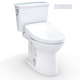 TOTO MW7863446CEFG#01 Drake Transitional WASHLET+ Two-Piece Elongated 1.28 GPF Universal Height TORNADO FLUSH Toilet with S5 Bidet Seat, Cotton White